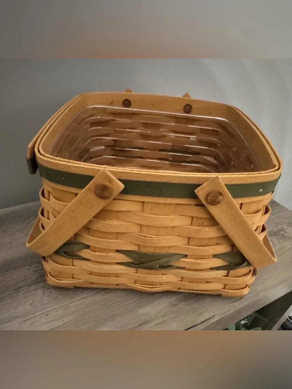 Longaberger 2000 Christmas Deck the Halls Small Storage Basket w/ Liner